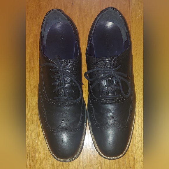 COLE HAAN C11233 MEN\'S BLACK LEATHER WINGTIP OXFORDS DRESS SHOES SIZE 13 M